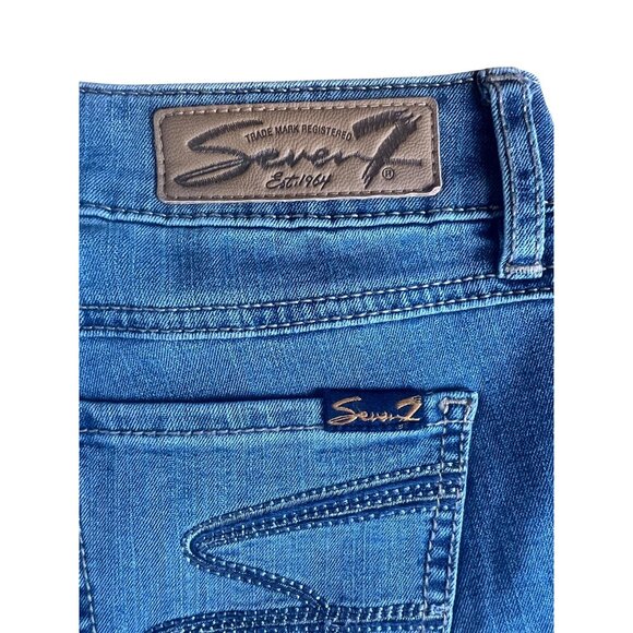 Seven7 Womens Mid-Rise Skinny Fit Denim Capri Jeans Medium Wash Size 4 - Picture 13 of 16